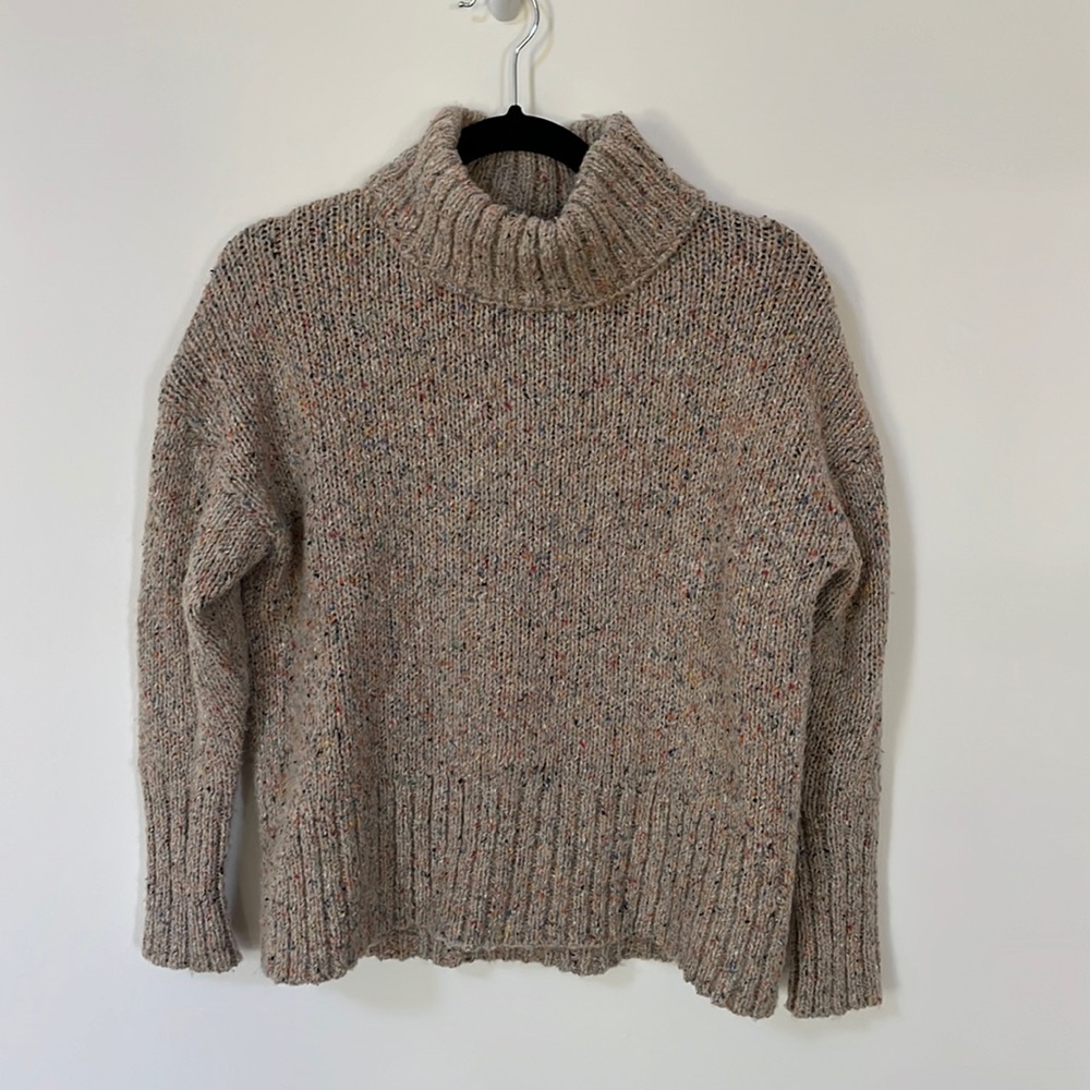 J Crew wool multicolored turtleneck sweater